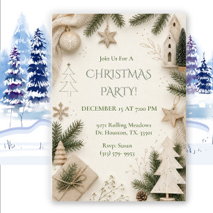 Minimal Scandinavian Christmas Holiday Party Invitation