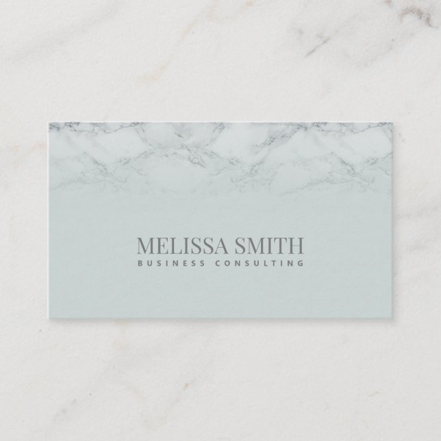 Minimal scandinavian sleek sage green marble business card (Front)