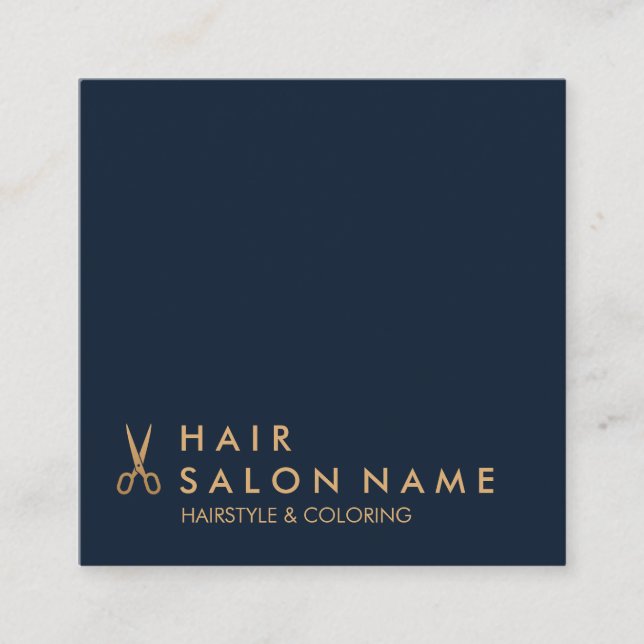 Minimal Scissors Hair Stylist Square Business Card (Front)