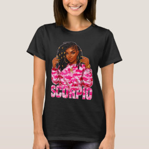 Minimal Scorpio Queen Loc'd Black Woman T-Shirt