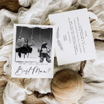 Minimal Script Best Man Proposal Card with Photo<br><div class="desc">Pop the question with this sharp best man proposal card! Easily add your own square photo,  edit the name on the front,  and add a personal message on the back - then add to cart!</div>