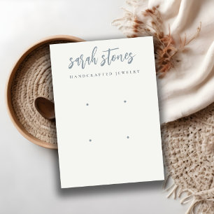 Minimal Script Black Grey White 2 Earring Display Business Card