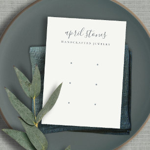 Minimal Script Black Grey White 3 Earring Display Business Card