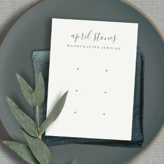 Minimal Script Black Grey White 3 Earring Display Business Card