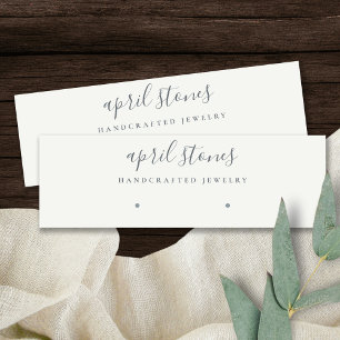 Minimal Script Black Grey White Earring Display Mini Business Card