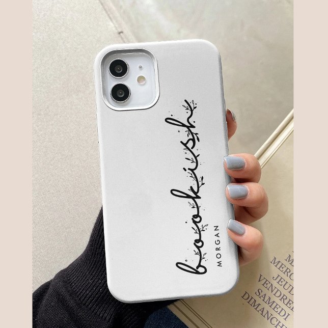 Minimal Script Black & White Custom Bookish  Case-Mate iPhone Case (Creator Uploaded)