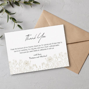 minimal script botanical garden wedding thank you  card