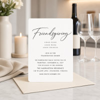 Minimal Script Friendsgiving Dinner