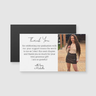 minimal script graduation photo thank you magnet