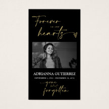 Minimal Script Memorial Photo Sympathy Prayer Card