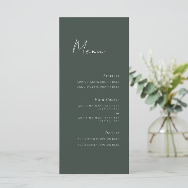 Minimal Script Menu Card (Standing Front)
