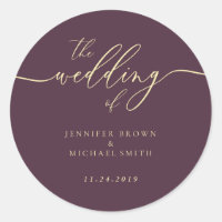 Minimal Script Midnight Fig Wedding