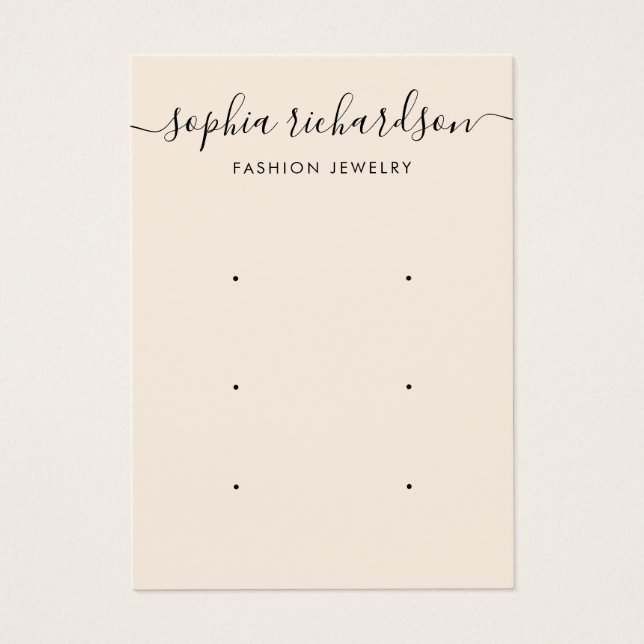 Minimal Script modern 3 Earring Display card  (Front)