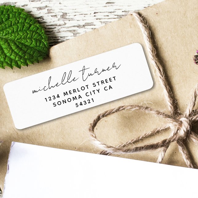 Minimal Script Modern Return Address  Label (Creator Uploaded)