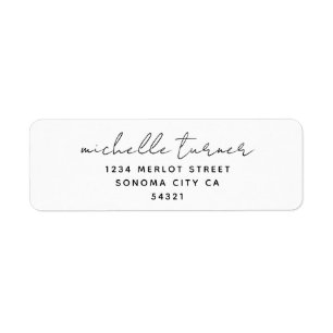 Minimal Script Modern Return Address  Return Address Label