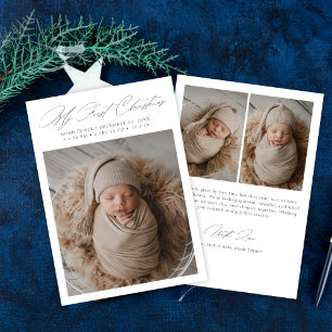 Minimal Script My First Christmas Baby Photo Card
