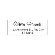 Minimal Script Personal Address Stamp