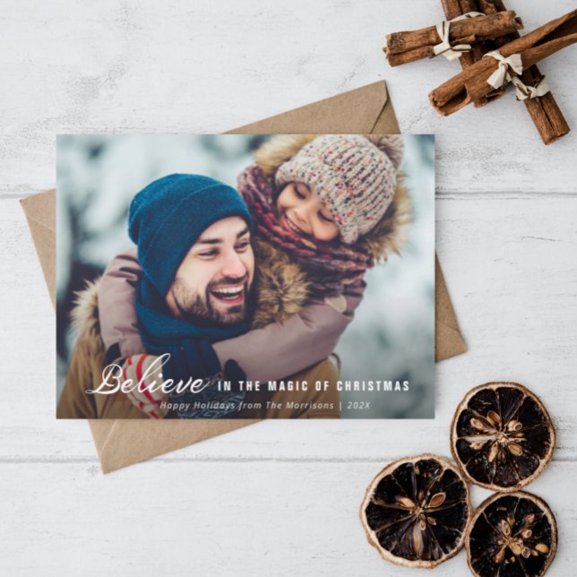 minimal script photo christmas greeting card (Creator Uploaded)