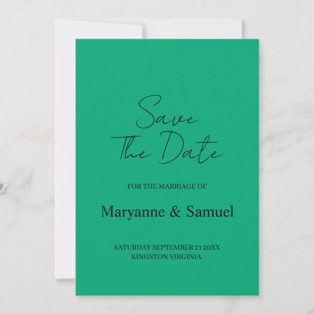 Minimal Script Photo Save the Date (Front)