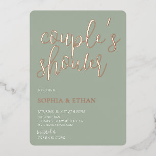 Minimal Script Sage Green Couples Shower