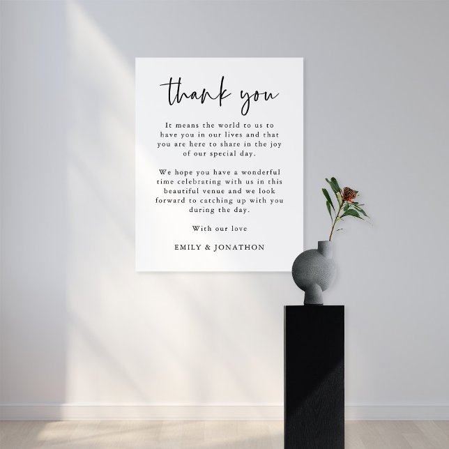 Minimal Script Thank You Letter to Wedding Guests Poster (Creator Uploaded)