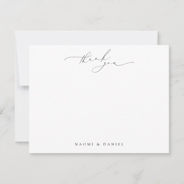 Minimal Script Thank You Personalised Stationery Card (Front)