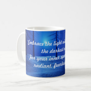 minimal script topography elegant blue forest  coffee mug