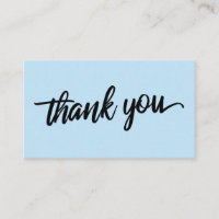 Minimal Script Typography Baby Blue Thank You