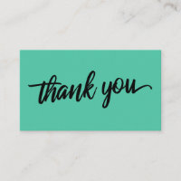 Minimal Script Typography Biscay Green Thank You