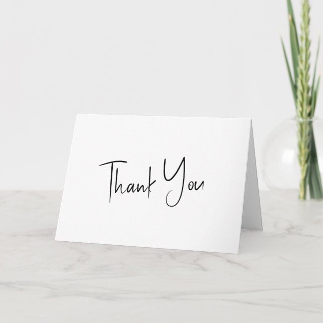 Minimal Script Typography Bridal Shower Thank You Card (Front)
