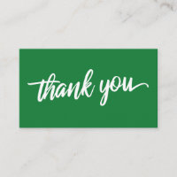 Minimal Script Typography Bright Green Thank You