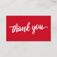 Minimal Script Typography Cherry Red Thank You