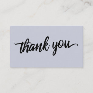 Minimal Script Typography Dusty Blue Thank You Enclosure Card