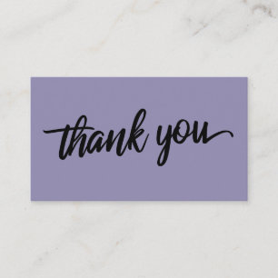 Minimal Script Typography Dusty Purple Thank You Enclosure Card