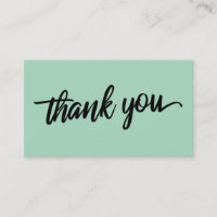 Minimal Script Typography Light Green Thank You