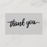 Minimal Script Typography Light Grey Thank You