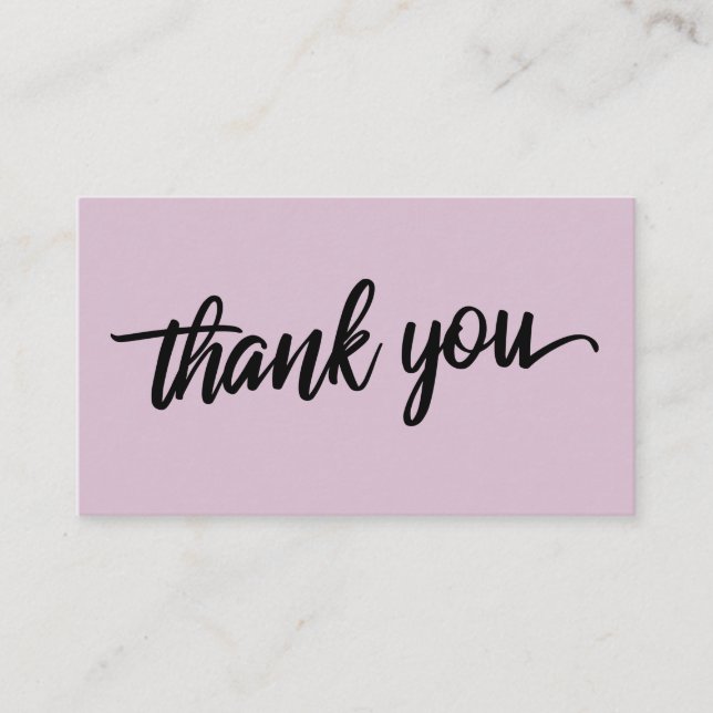Minimal Script Typography Light Mauve Thank You Enclosure Card (Front)