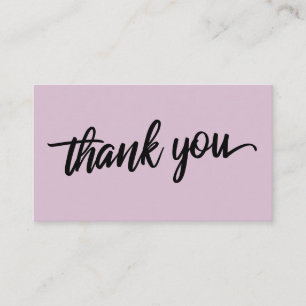 Minimal Script Typography Light Mauve Thank You Enclosure Card