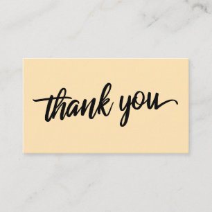 Minimal Script Typography Light Peach Thank You Enclosure Card