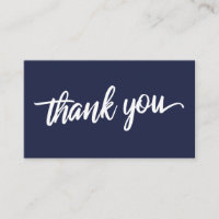 Minimal Script Typography Navy Blue Thank You