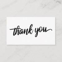Minimal Script Typography Thank You Insert Card