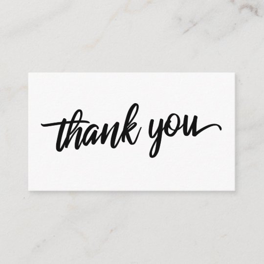 Minimal Script Typography Thank You Insert Card | Zazzle.com.au