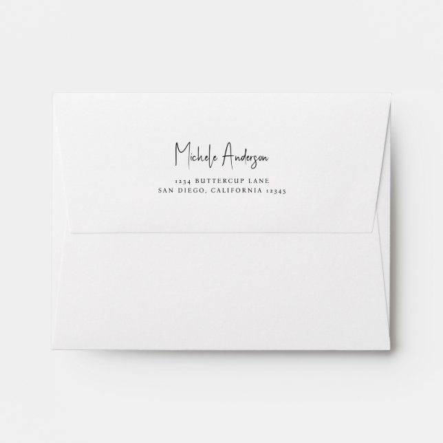 Minimal Script Typography Wedding Envelope (Back (Top Flap))