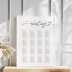Minimal Script Typography Wedding Seating Chart