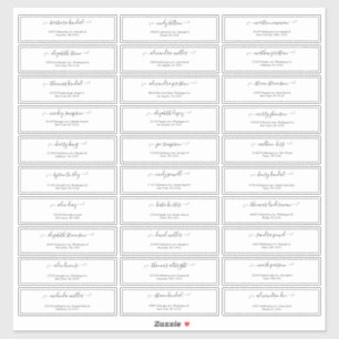 Minimal Script Wedding Guest Address Sticker