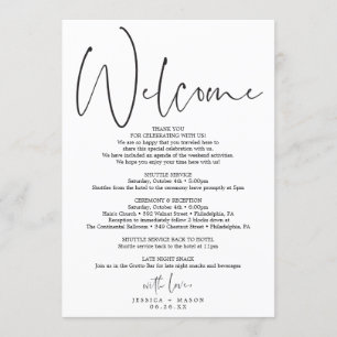 Minimal Script Wedding Itinerary - Wedding Welcome Program