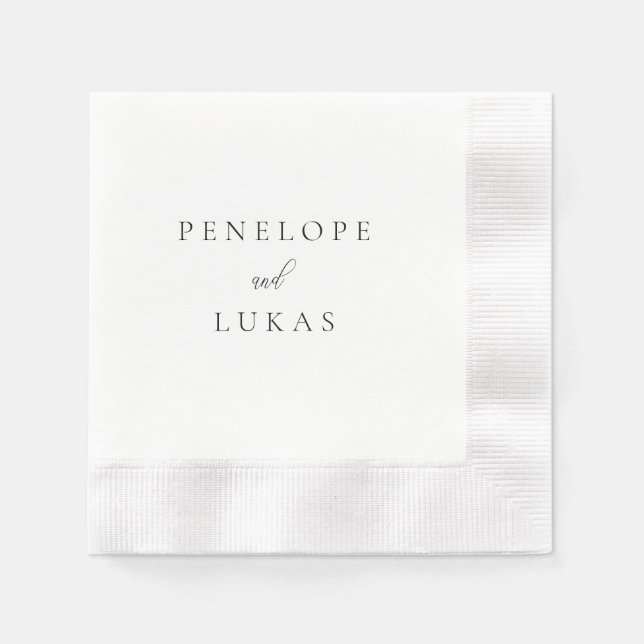 Minimal Script Wedding Napkin (Front)