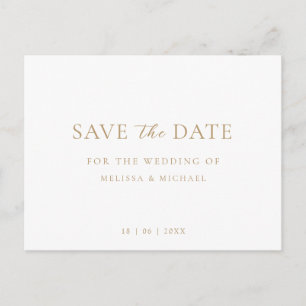 Minimal Script Wedding Non-Photo Save The Date Announcement Postcard