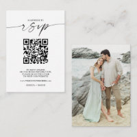 Minimal Script Wedding Website QR Code RSVP