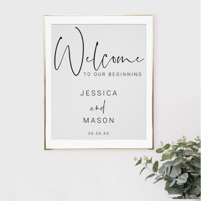 Minimal Script Wedding Welcome Sign Poster (Creator Uploaded)
